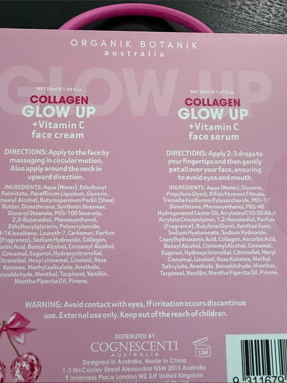 NIB Organik Botanik Power Collagen Skin Duo - Pink & Aqua Glow Up